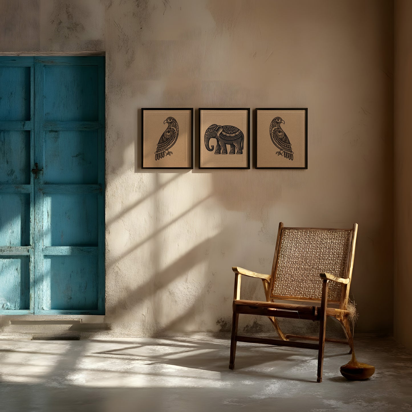 Framed Wall Art | Set of 3 | Etched Fauna Collection