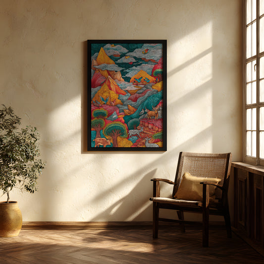 Framed Wall Art | Folk Madhubani Art II