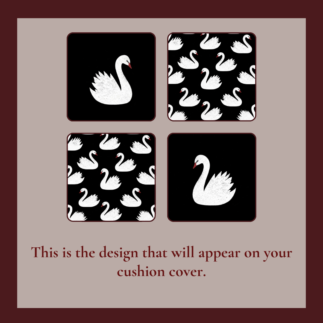Cushion Covers | Set of 4 | Black Swan Noir Collection