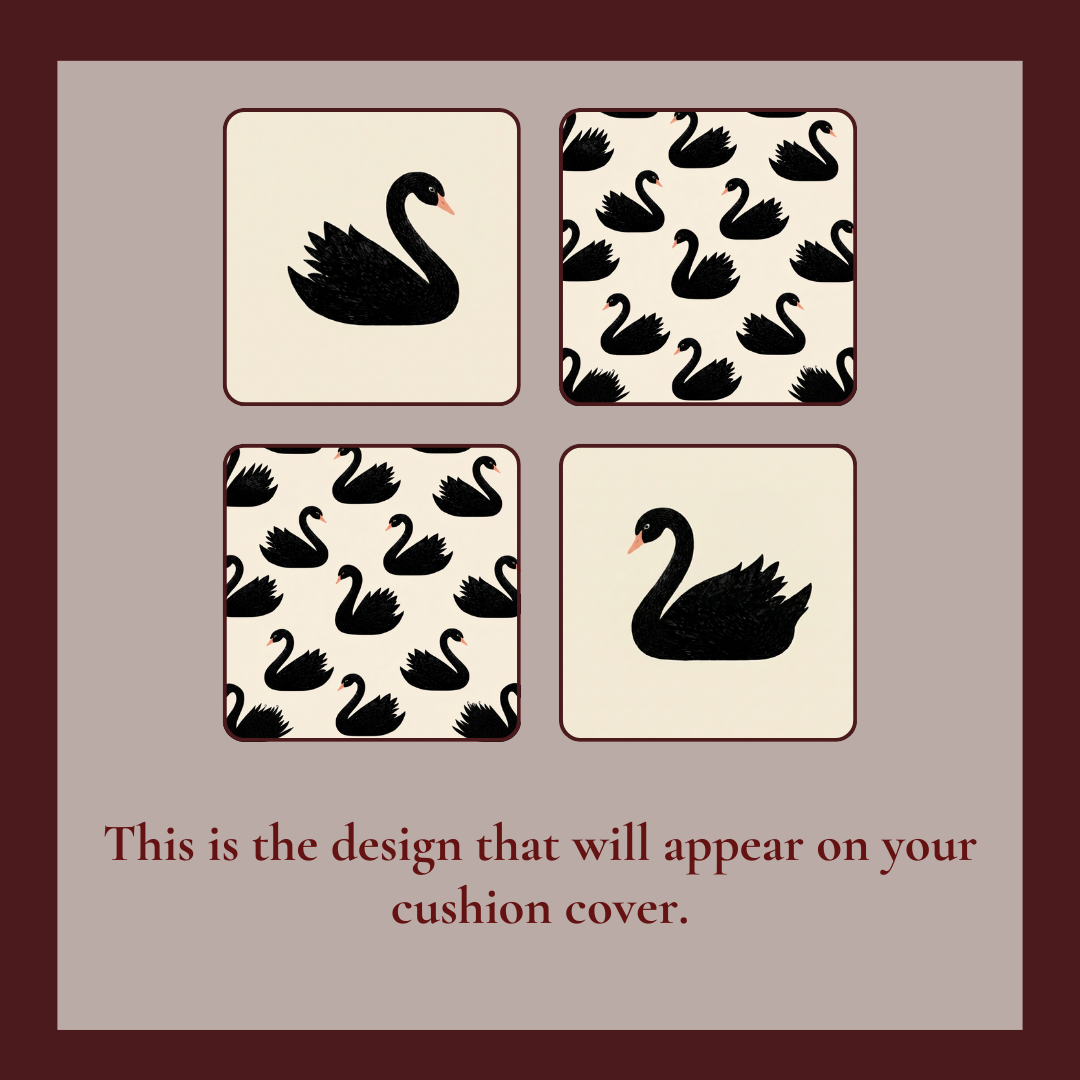 Cushion Covers | Set of 4 | White Swan Noir Collection