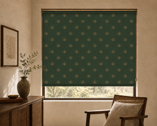 Close-up detail of the Timeless Padma curtains, Purnam's Padma collection