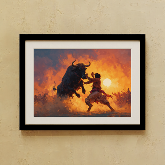 Proud Expression, Jallikattu wall art from Purnam