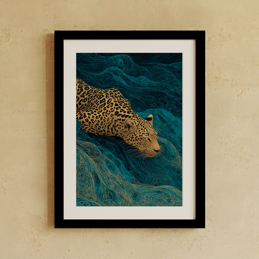 Wall art shown in black, white, and brown frame options