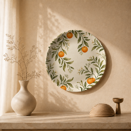 Tropical Fruits ceramic wall plate with colorful fruit pattern