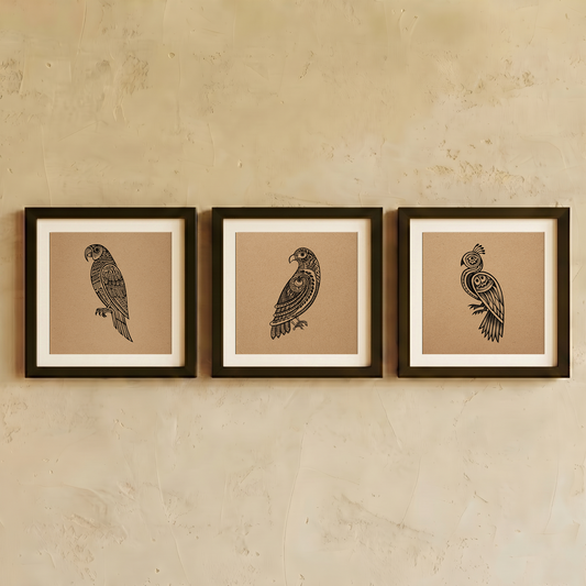 Etched Fauna Wall Art | Gallery Wall Set of 3