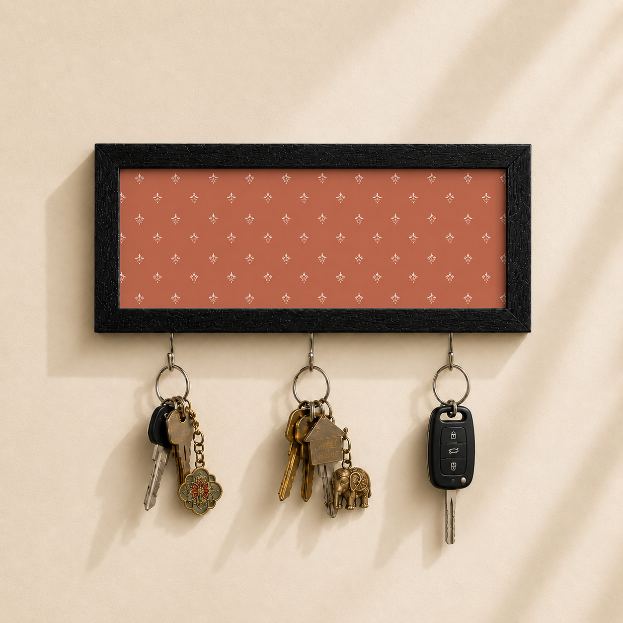 Pink Paisley Motif Key Holder