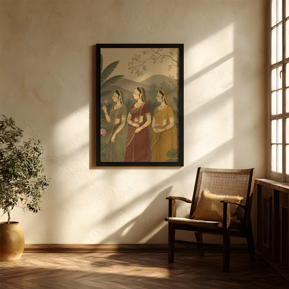 Gopis of Vrindavan Wall Art