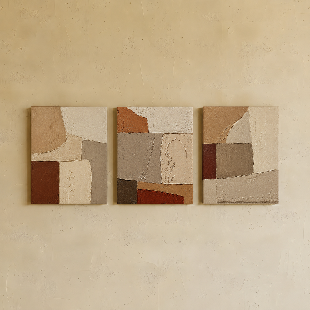 Terracotta Blocks Wall Art | Gallery Wall Set of 3