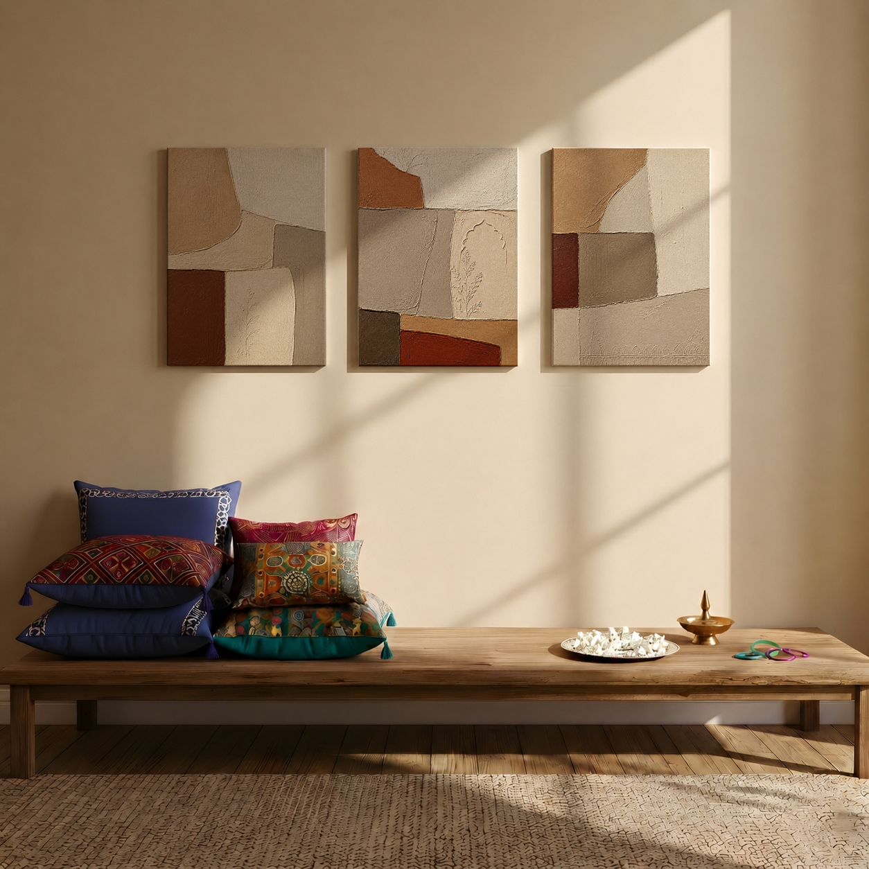 Terracotta Blocks Wall Art | Gallery Wall Set of 3