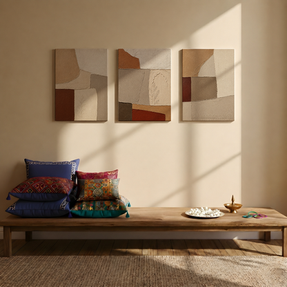 Terracotta Blocks Wall Art | Gallery Wall Set of 3