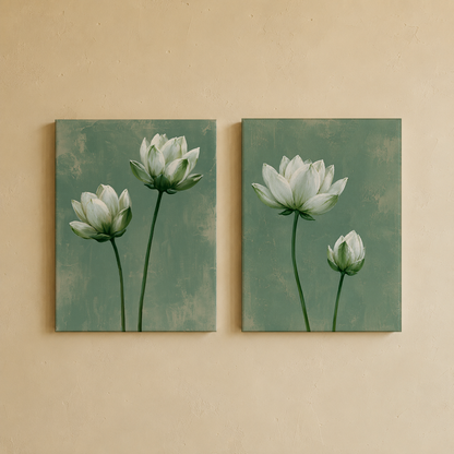 Lotus Serene Wall Art | Gallery Wall Set of 2