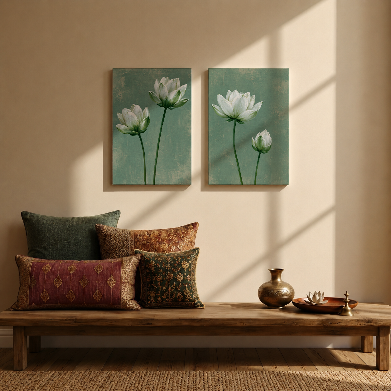 Lotus Serene Wall Art | Gallery Wall Set of 2