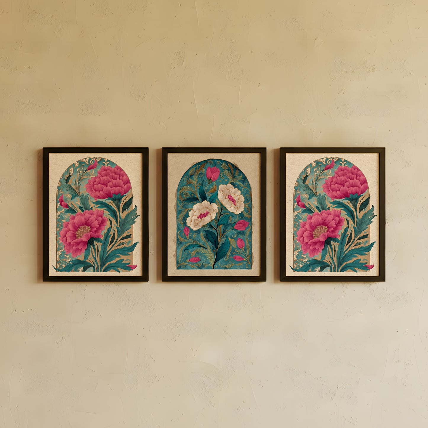 Framed Wall Art | Set of 3 | The Peony Window Collection