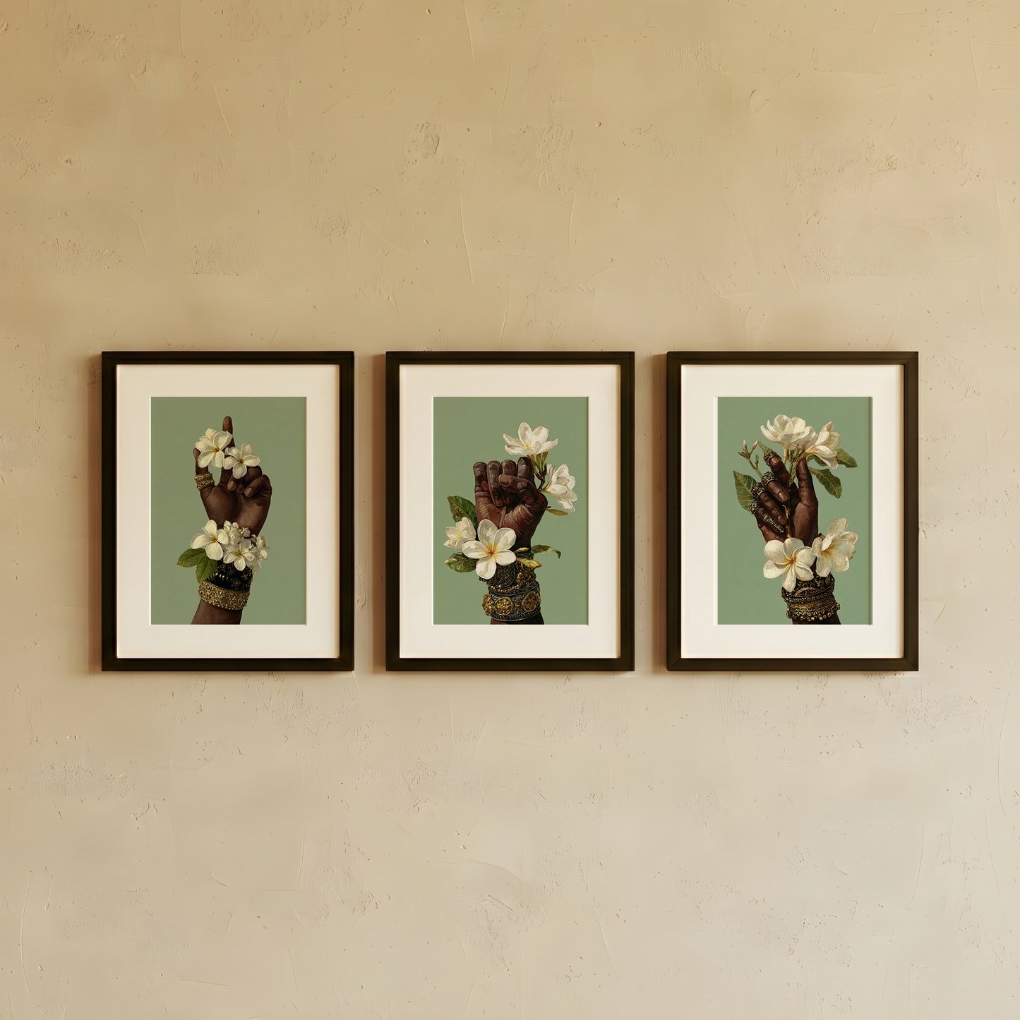 Frangipani Grace Wall Art | Gallery Wall Set of 3