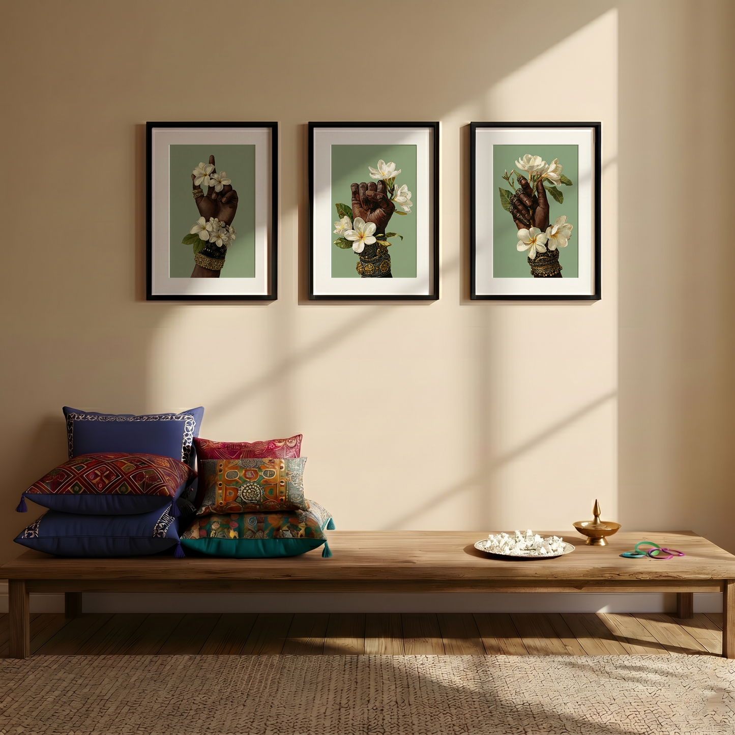 Frangipani Grace Wall Art | Gallery Wall Set of 3