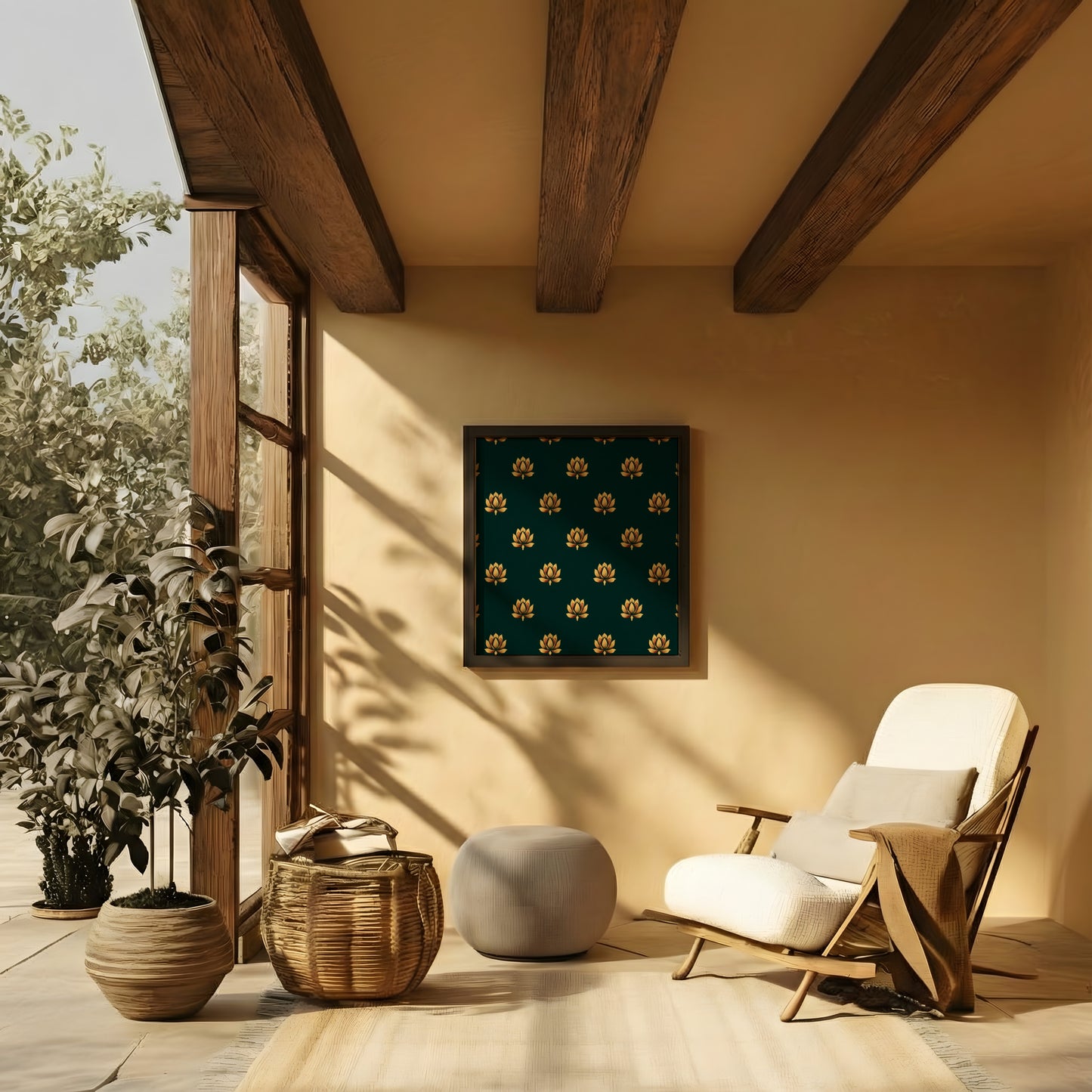 Framed Wall Art | Lotus Motif Collection