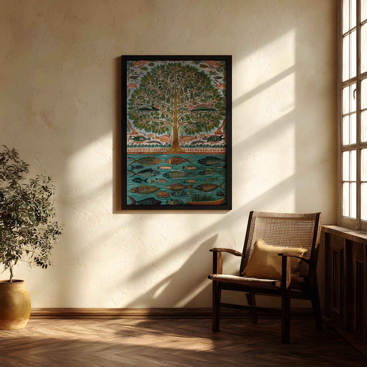 Framed Wall Art | Folk Madhubani Art I