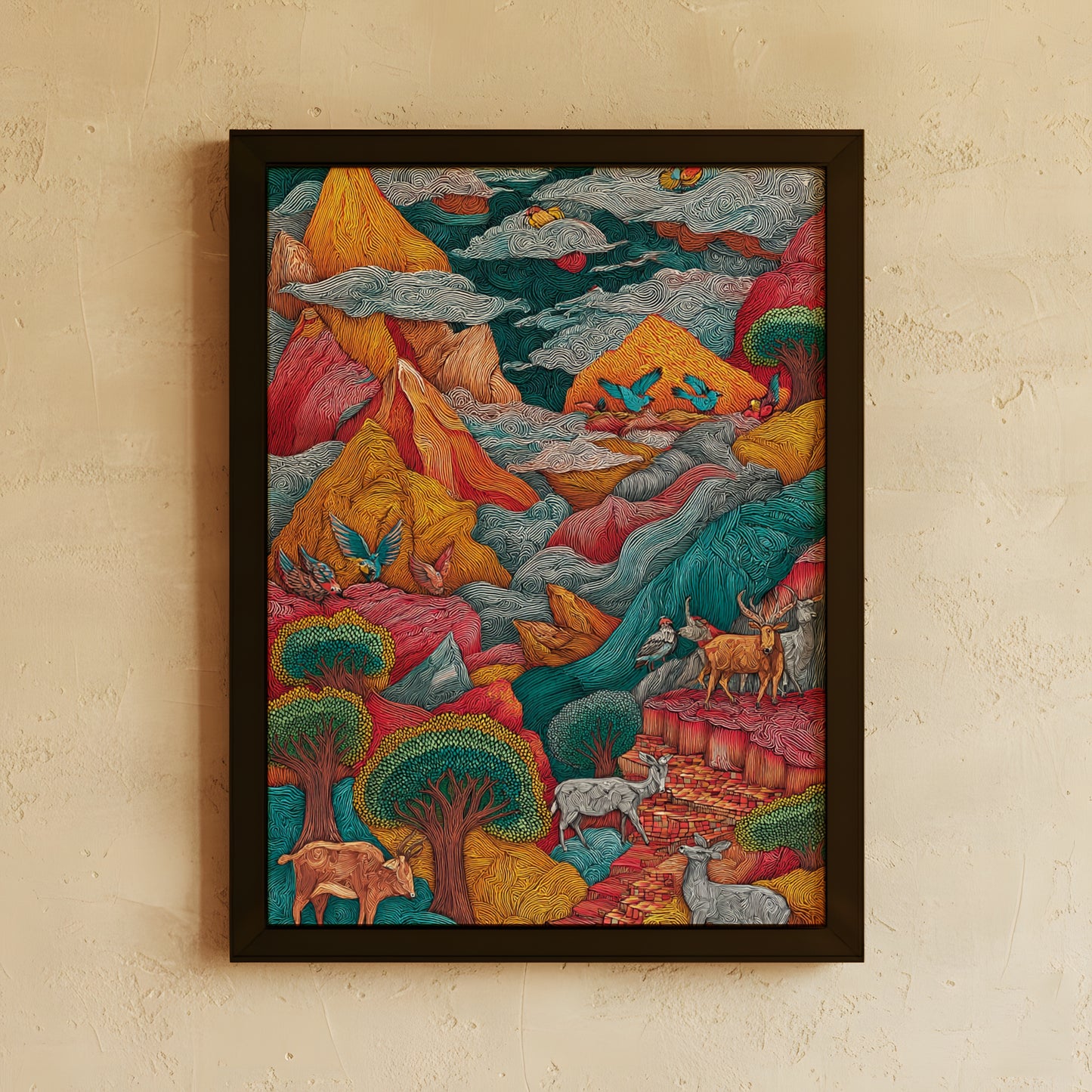 Framed Wall Art | Folk Madhubani Art II