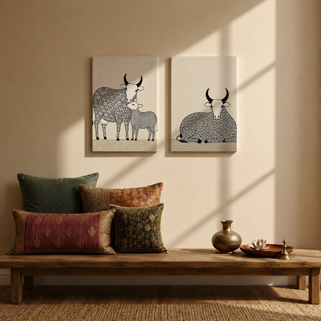 Gau-Rasa Wall Art | Gallery Wall Set of 2