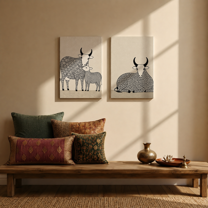 Gau-Rasa Wall Art | Gallery Wall Set of 2