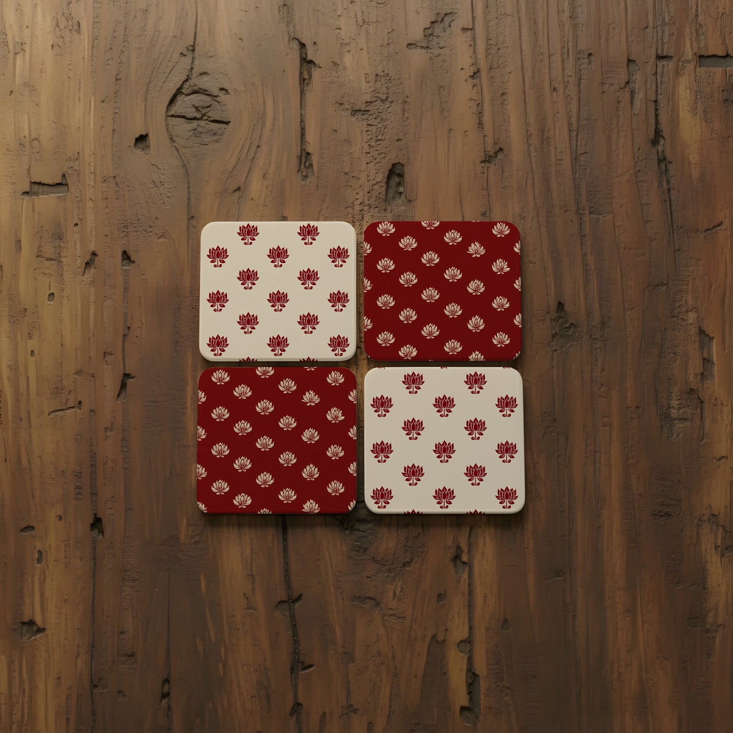 Coasters | Set of 4 | Lotus Motif Collection 1