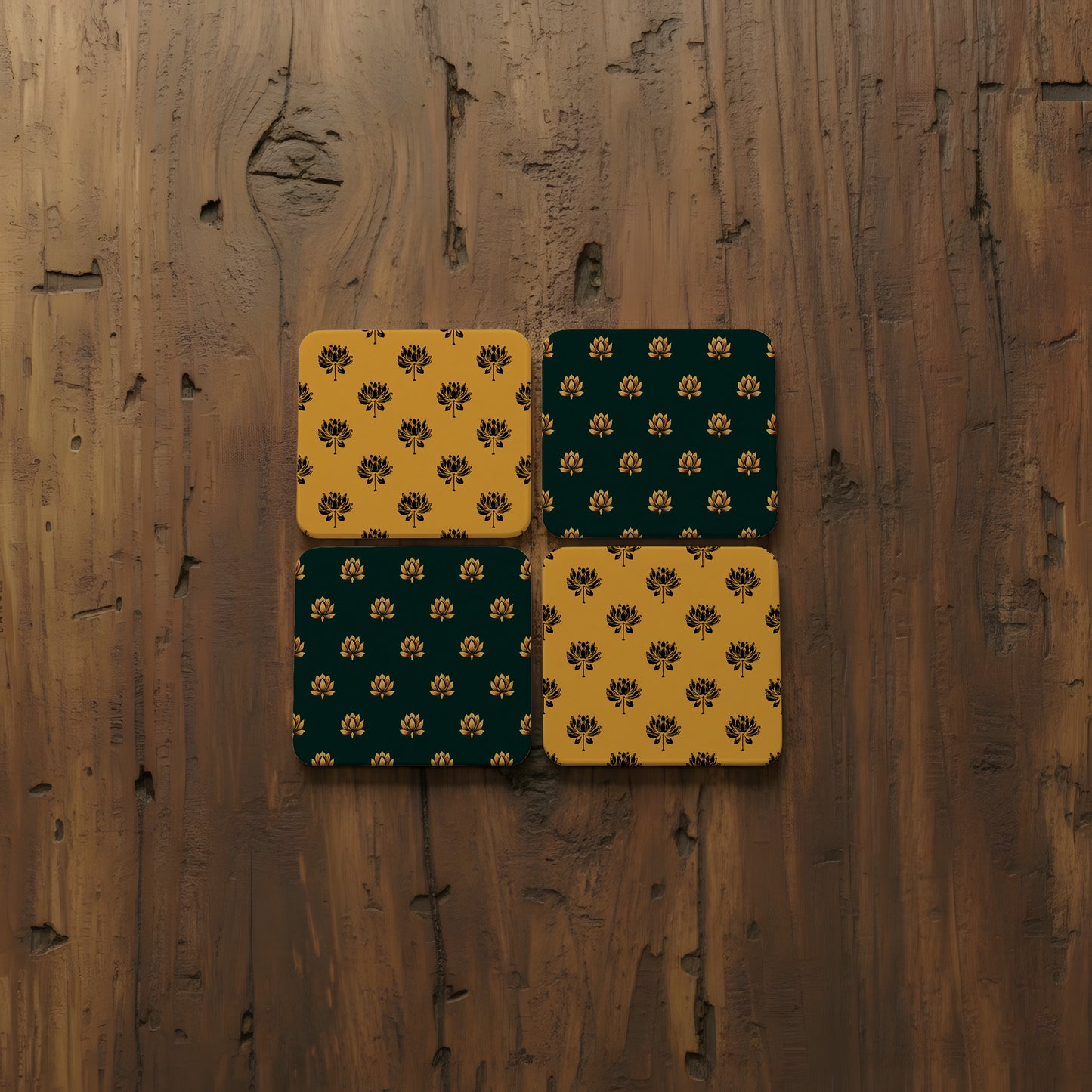 Coasters | Set of 4 | Lotus Motif Collection 2