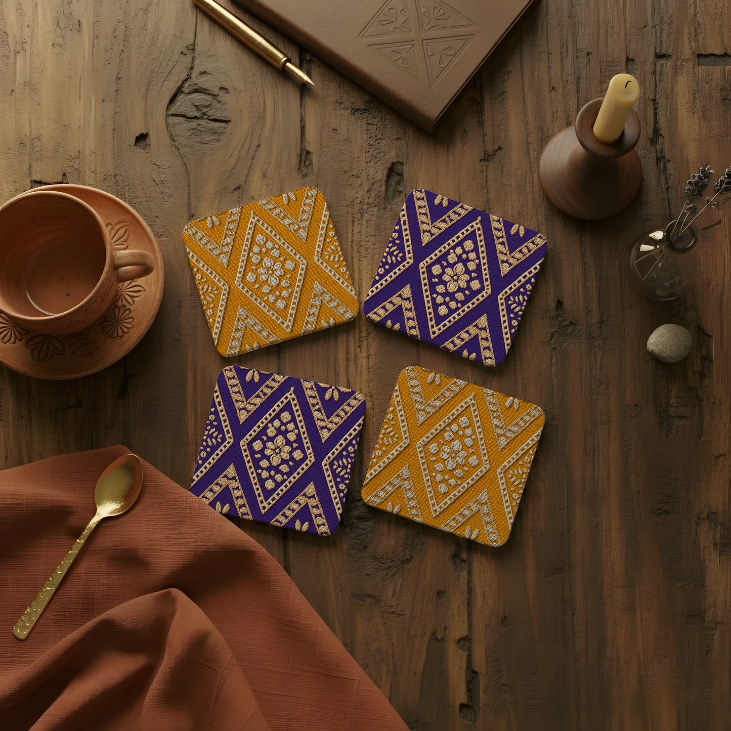 Coasters | Set of 4 | Opulent Geometry Collection