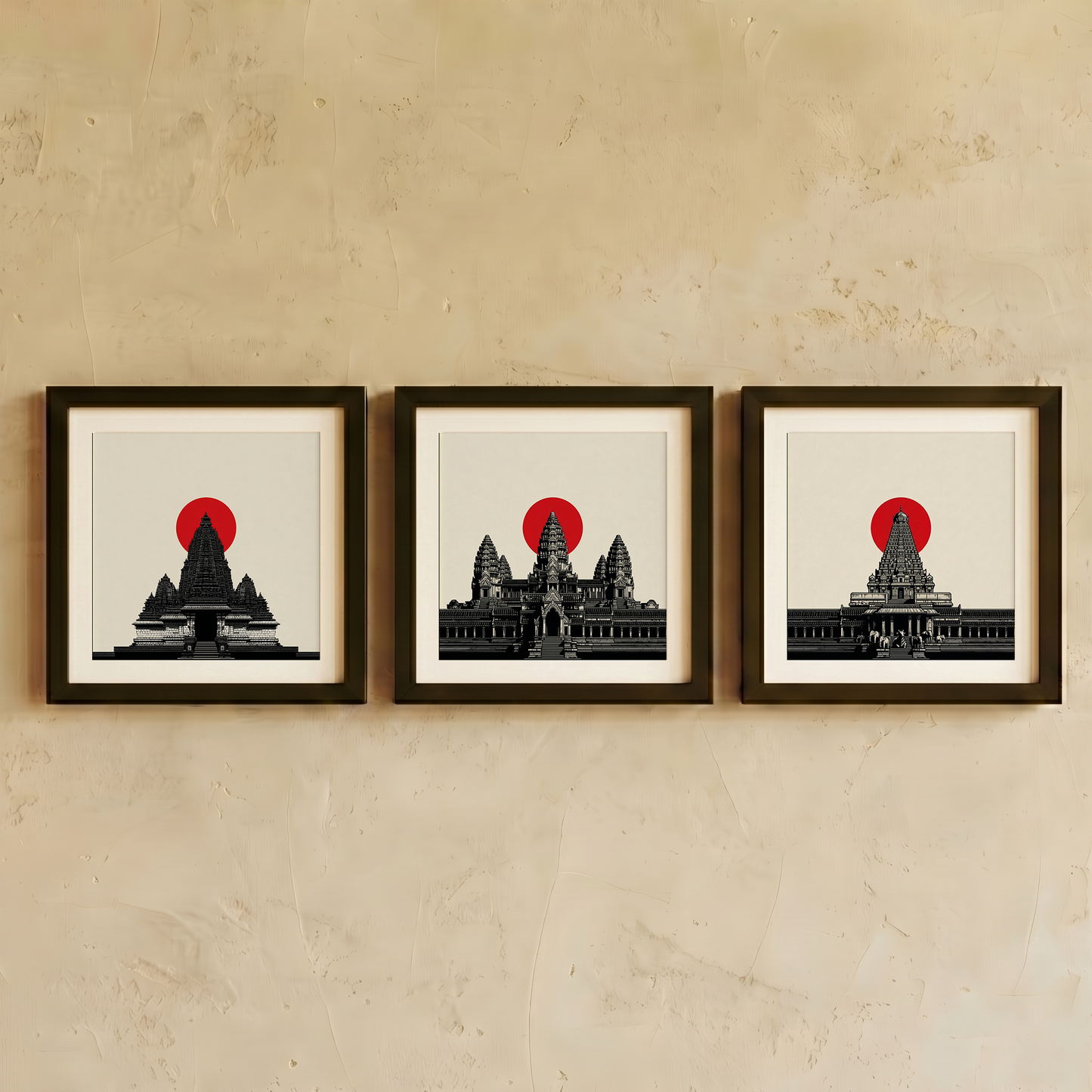 Temple Sun Wall Art | Gallery Wall Set of 3