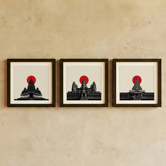 Temple Sun Wall Art | Gallery Wall Set of 3