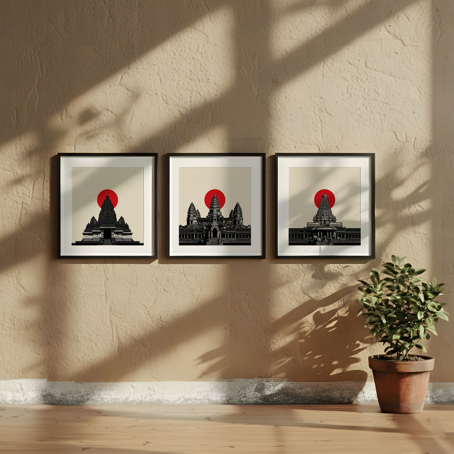 Temple Sun Wall Art | Gallery Wall Set of 3