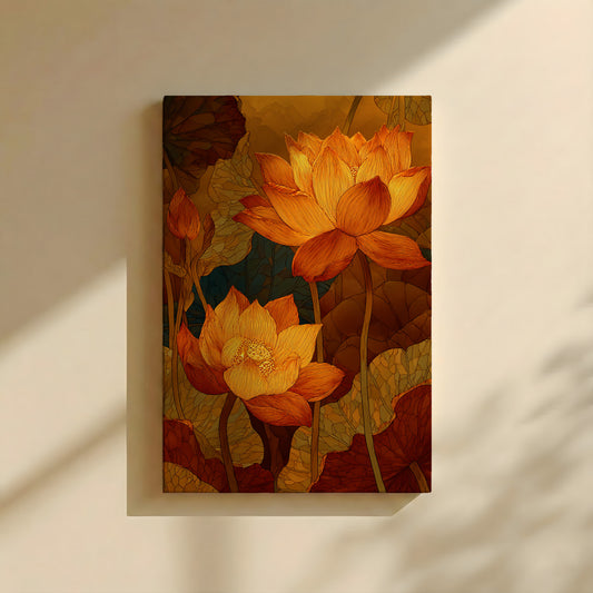 Canvas Wall Art | Oriental Lotus Collection