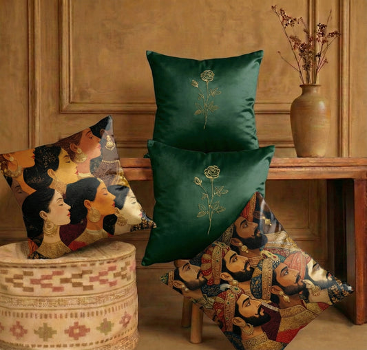 Cushion Covers | Set of 4 | Raja Rani Collection