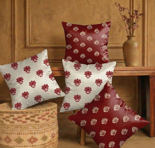 Cushion Covers | Set of 4 | Lotus Motif Collection 1