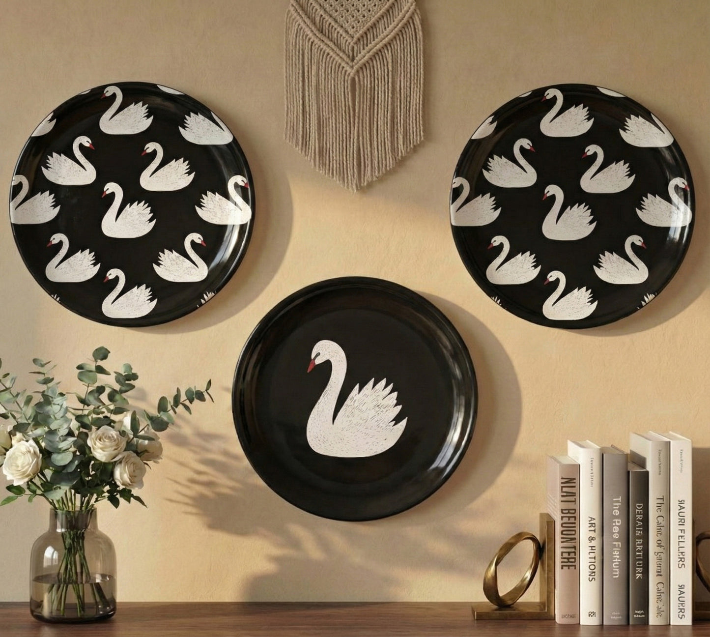 Wall Plates | Set of 3 | Black Swan Noir Collection