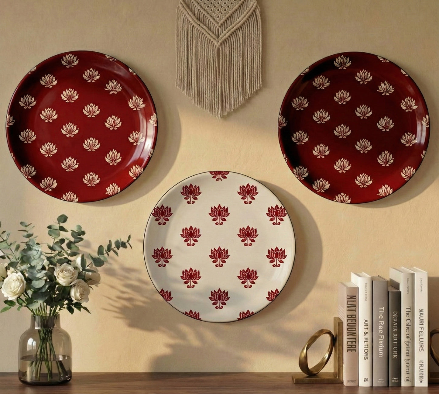 Wall Plates | Set of 3 | Lotus Motif Collection 1