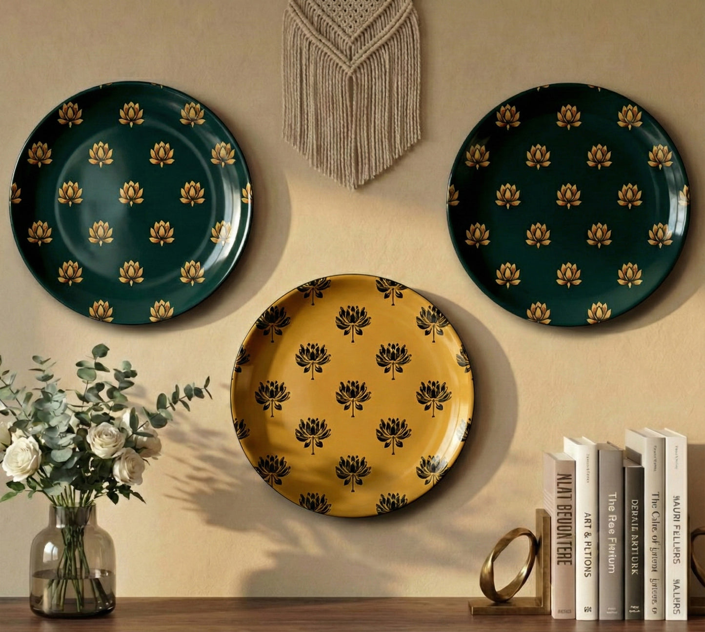 Wall Plates | Set of 3 | Lotus Motif Collection 2