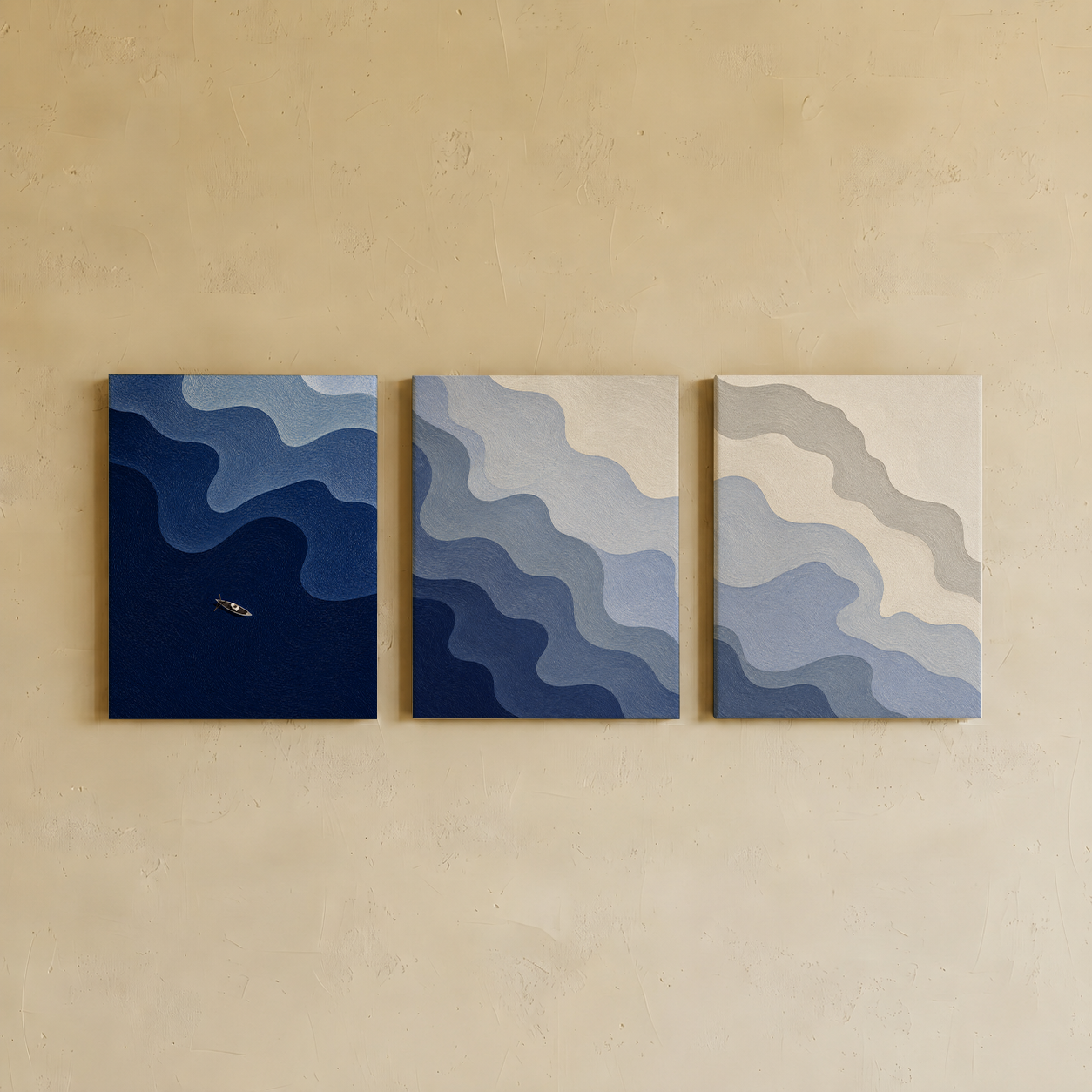 Gallery wall art set from Purnam's Beach Patterns collection, front view