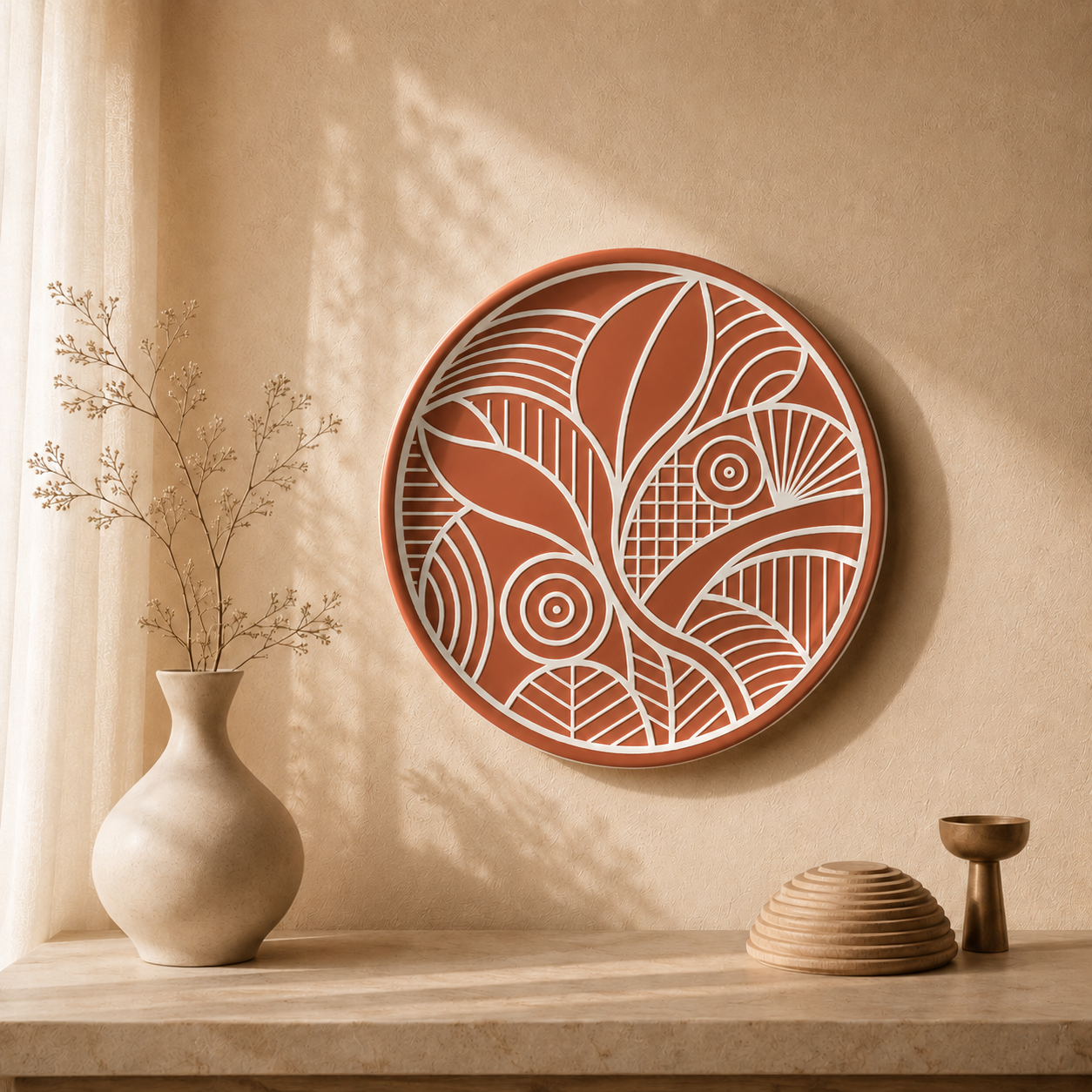 Forest Story wall plate from Purnam's Canopy Narrative collection, front view