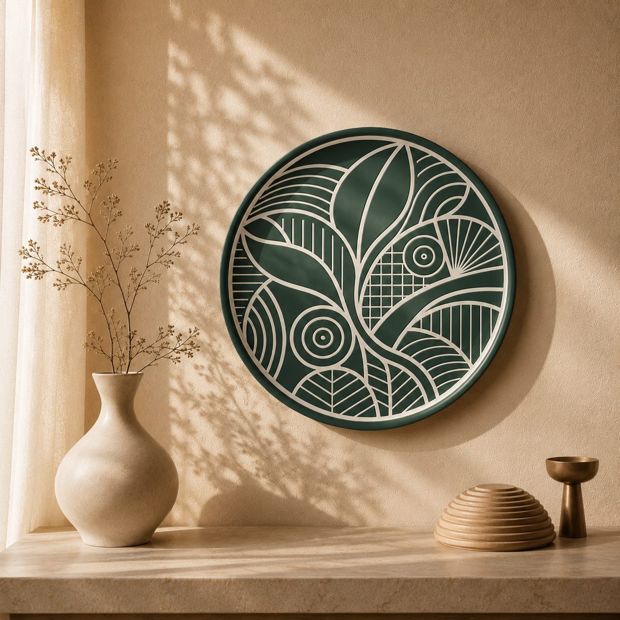 Layered Canopy wall plate from Purnam's Canopy Narrative collection, front view