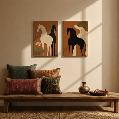 Gallery wall art set from Purnam's Clay & Canter collection, angled view