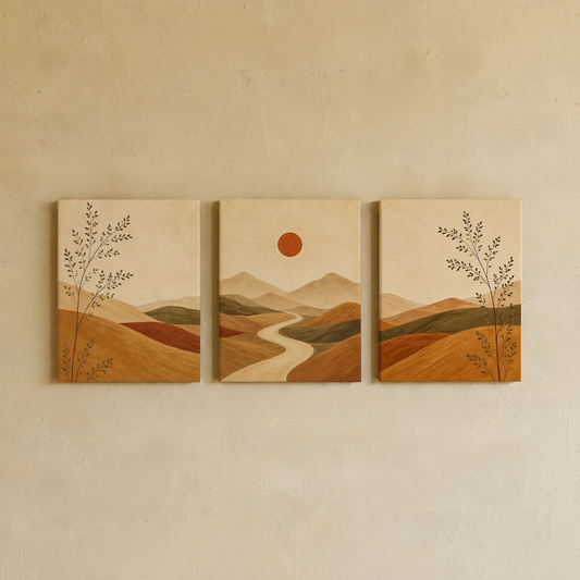Gallery wall art set from Purnam's Dessert Dune collection, front view