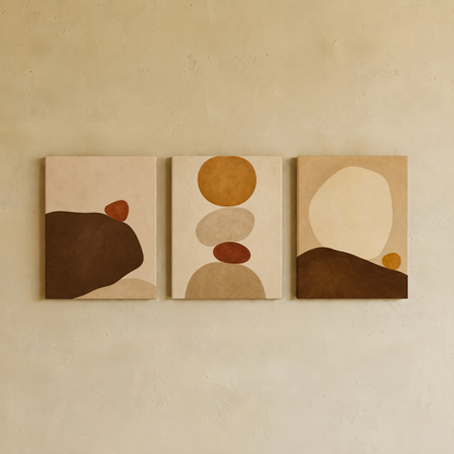 Gallery wall art set from Purnam's Equilibrium Contours collection, front view