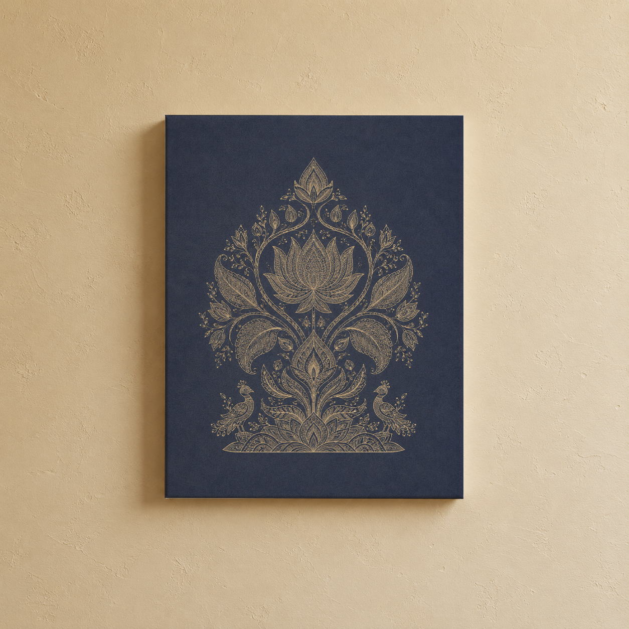 Gallery wall art set from Purnam's Indigo Lines collection, styled view