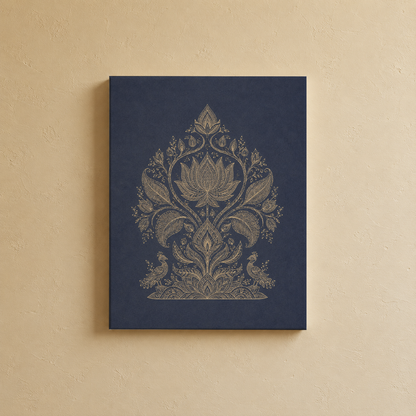 Gallery wall art set from Purnam's Indigo Lines collection, styled view