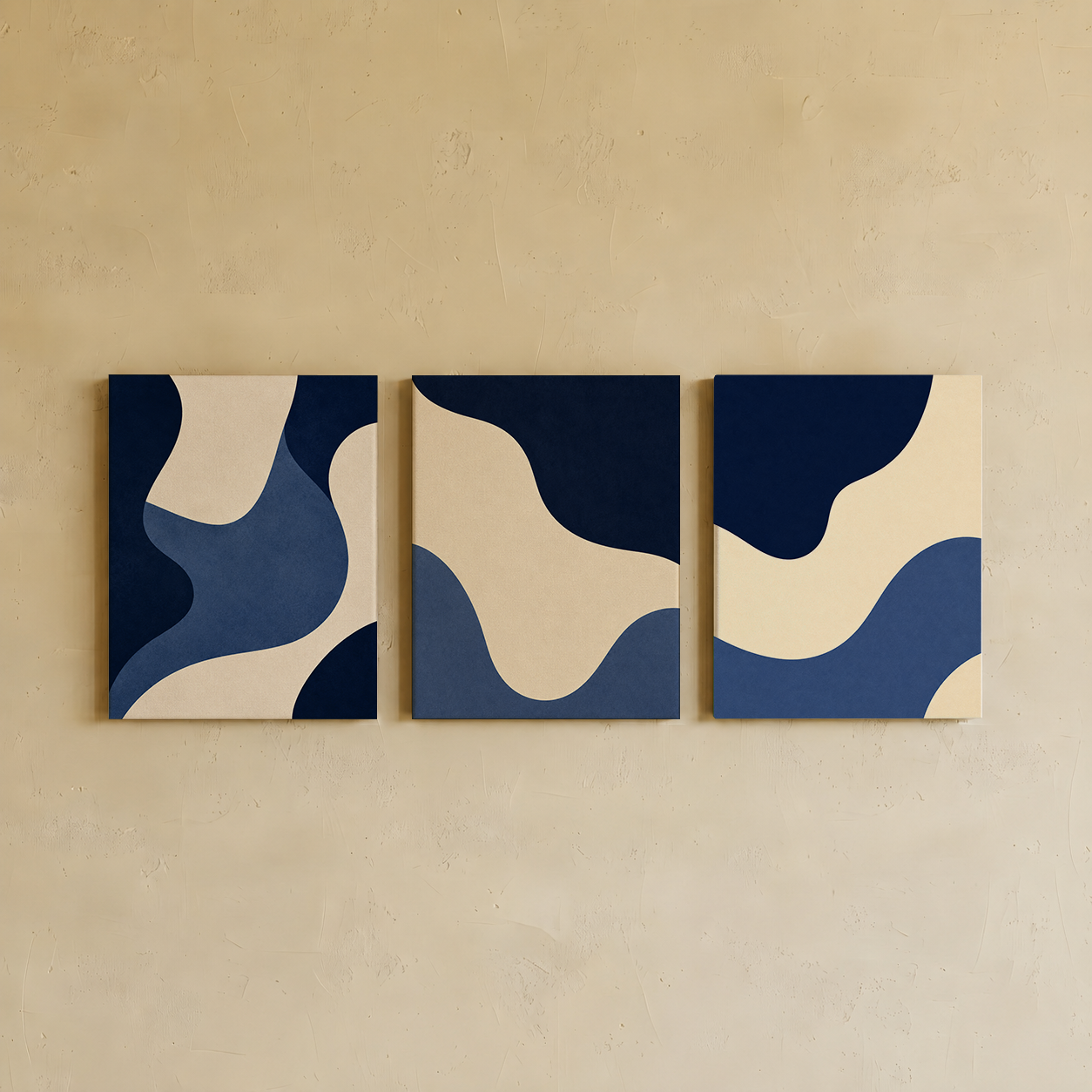 Gallery wall art set from Purnam's Indigo Valley collection, front view