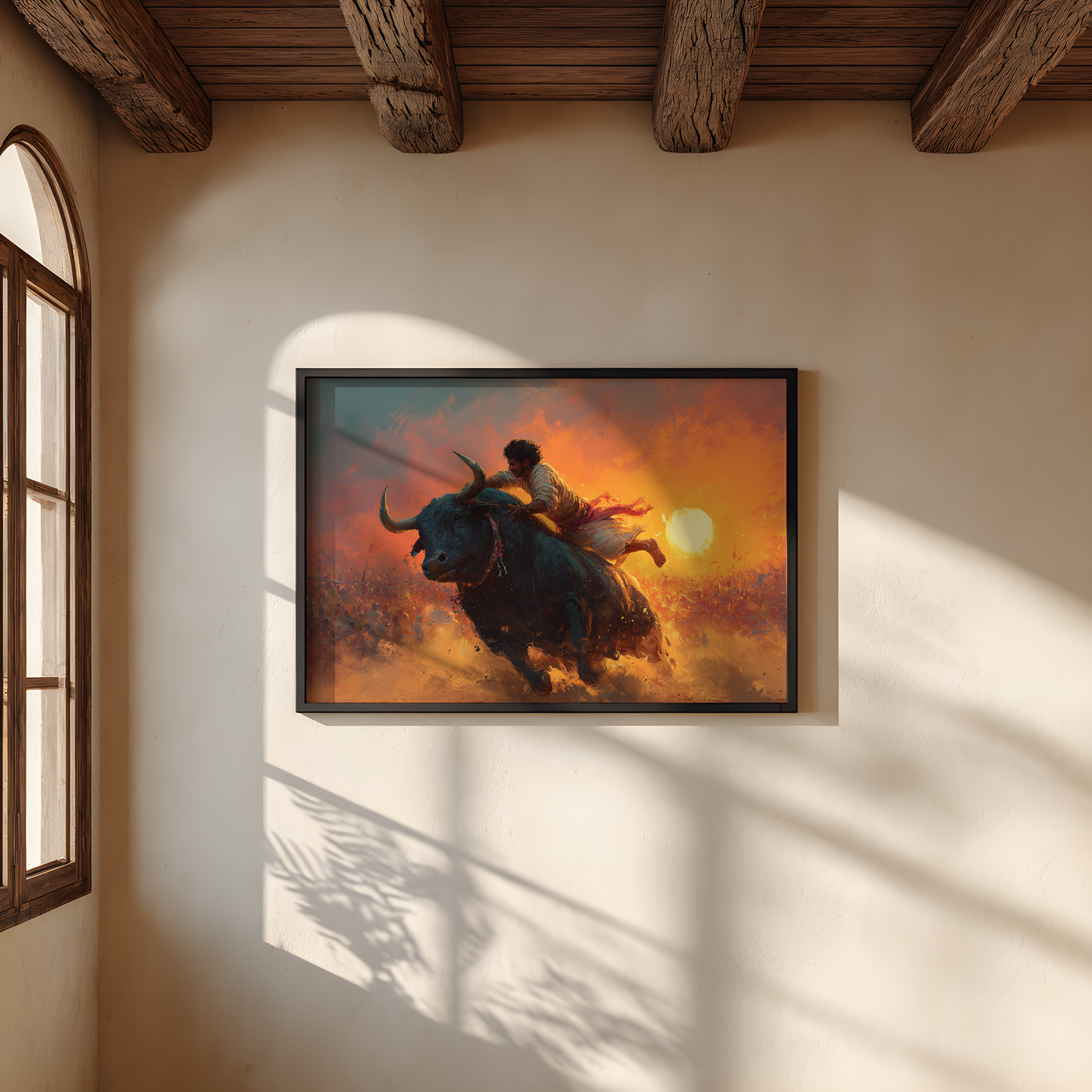 Heritage Energy wall art from Purnam's Jallikattu collection, alternate view
