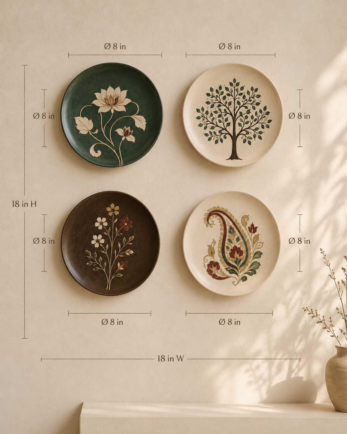 Wall plate from Purnam's Kalpa collection, angled view
