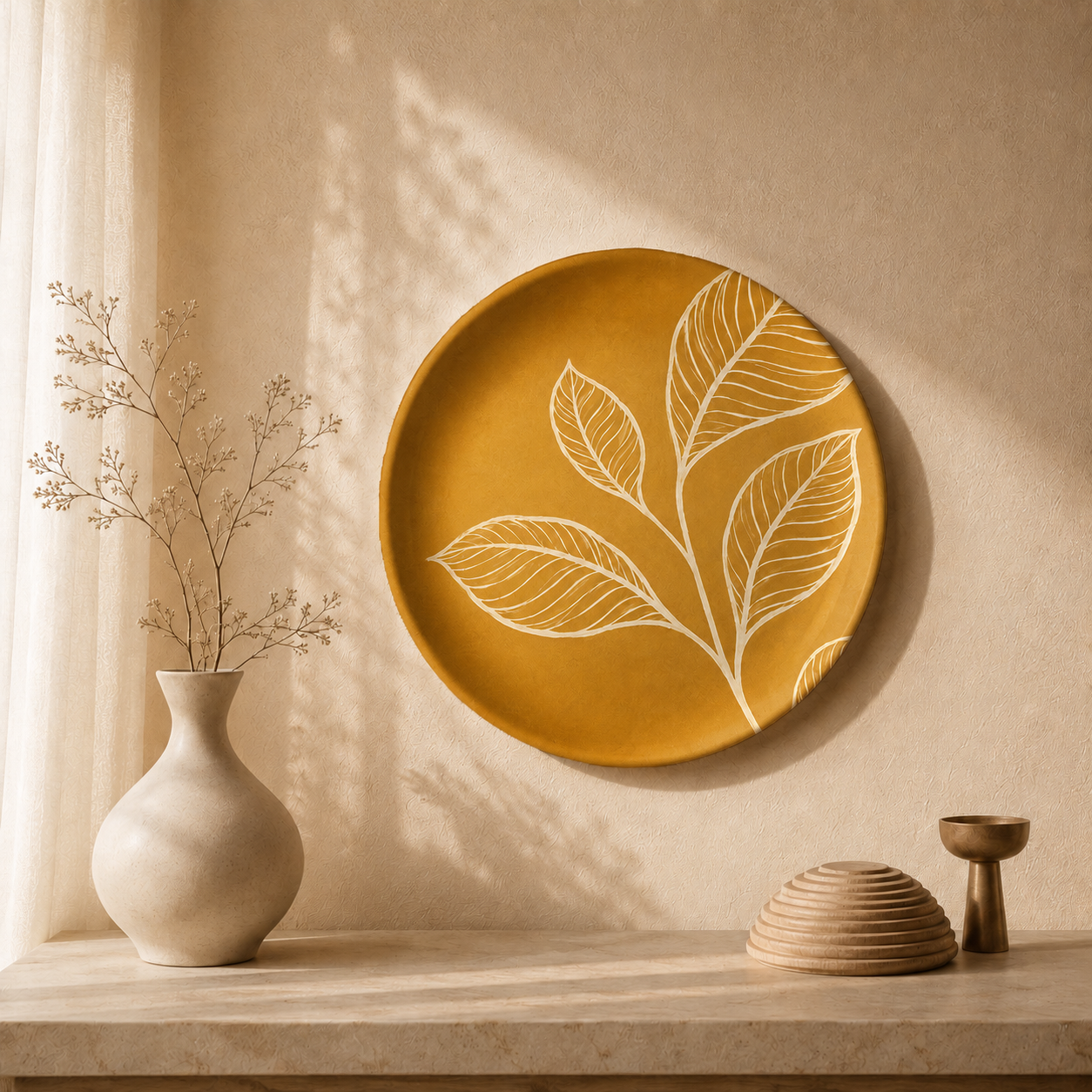 Organic Rhythm wall plate from Purnam's Patra Narrative collection, front view