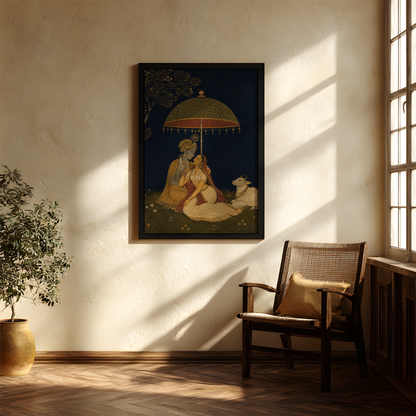 Radha Krishna wall art from Purnam, alternate view