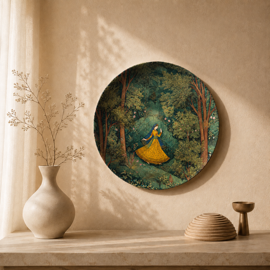 Spiritual Calm wall plate from Purnam's Sacred Sanctuaries collection, front view